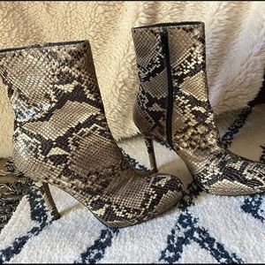 Stuart Weitzman Faux Snake Skin Boots